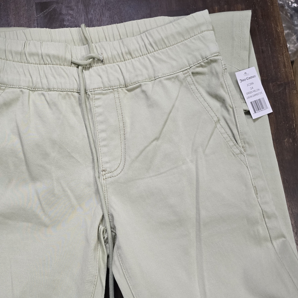 Size‎ 24! NWT Juicy Couture Women's Green Melon Pull-On Pants - Picture 3 of 8